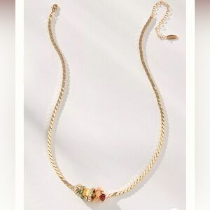 Anthropologie Charmed Up Snake Chain gold Necklace (NWT)